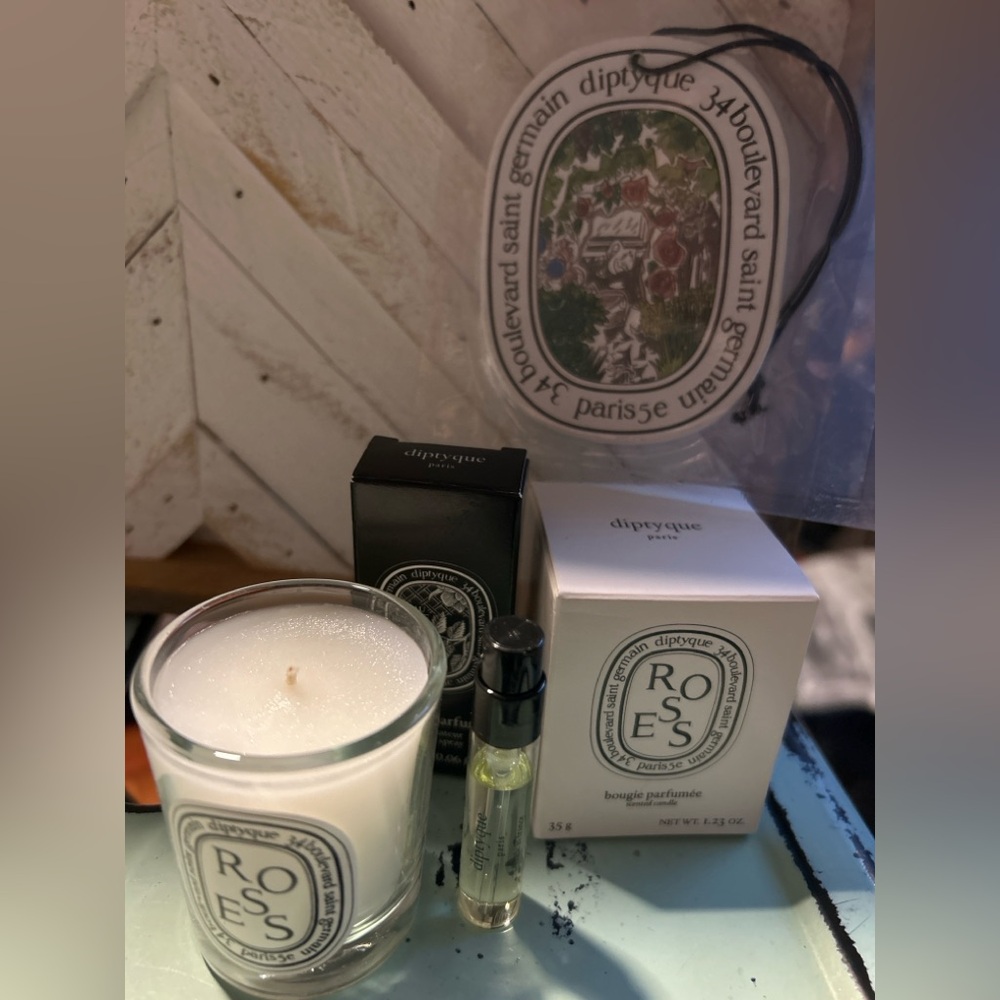 Diptyque Roses Candle and Perfume Set - Black and White
